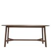 Wooden oval dining table in walnut finish