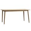 Warm wooden rectangular dining table