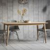 Warm wooden rectangular dining table