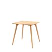 Square wooden dining table with four legs