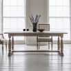 Rectangular extendable light wooden dining table