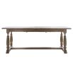 Rectangular extendable light wooden dining table