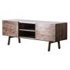 Media cabinet in walnut stained wood