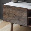 Media cabinet in walnut stained wood