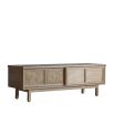 Wooden media unit with rattan detailing