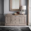 Two door three drawer wooden sideboard