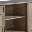 Wooden rectangular sideboard with rattan detailing