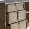 Wooden rectangular sideboard with rattan detailing