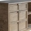 Wooden rectangular sideboard with rattan detailing