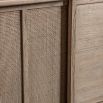 Wooden rectangular sideboard with rattan detailing