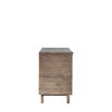 Wooden rectangular sideboard with rattan detailing