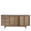 Wooden rectangular sideboard with rattan detailing