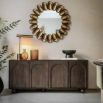 Sideboard with arch patterns and round ball feet