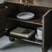 Sideboard with arch patterns and round ball feet