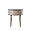 Round wooden side table