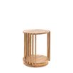 Vertical slatted side table with a lower shelf