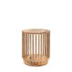 Vertical slatted side table with a lower shelf