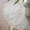 Marble top side table with curved base