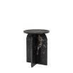 Marble top side table with curved base