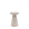 Curved white concrete side table