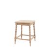 Lime wash wooden side table with bobble effect legs