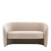 Curved sofa with smooth cream finish