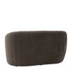 Curved sofa with smooth brown finish