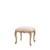 French-style wooden upholstered stool