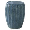 blue textured stool suitable for indoor and outdoor use