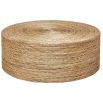 Round coffee table covered in natural rope weave