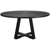 Simple round dining table in black finish