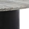 Set of two coffee tables with black wooden base and marble finish top