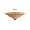 Natural, handwoven rattan ceiling mount with gold steel centre point 