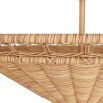 Natural, handwoven rattan ceiling mount with gold steel centre point 