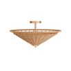 Natural, handwoven rattan ceiling mount with gold steel centre point 