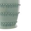 Green ceramic table lamp accented with hand-applied soft beaded bumps