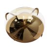 Small antique brass flush mount with gold ombre glass