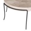 Ivory vellum coffee table with blackened iron legs