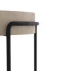 Side table with ivory vellum surface and blackened iron legs