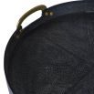 Black shagreen tray with brass handles 