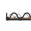 Natural rattan tray with wavy black vessels