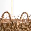 Woven natural rattan chandelier with wave detail