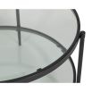 Sturdy coffee table with circular frame and brushed bronze finish