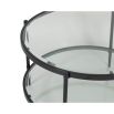 Sturdy coffee table with circular frame and brushed bronze finish