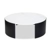 Coffee table with surface of white marble and satin bronze supports