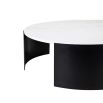 Coffee table with surface of white marble and satin bronze supports