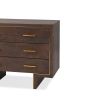 Dark brown chest with six drawers and brass handles