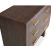 Dark brown chest with six drawers and brass handles