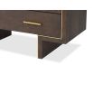 Dark brown chest with six drawers and brass handles