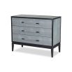 Chest of three drawers with faux shagreen exterior in cool grey 